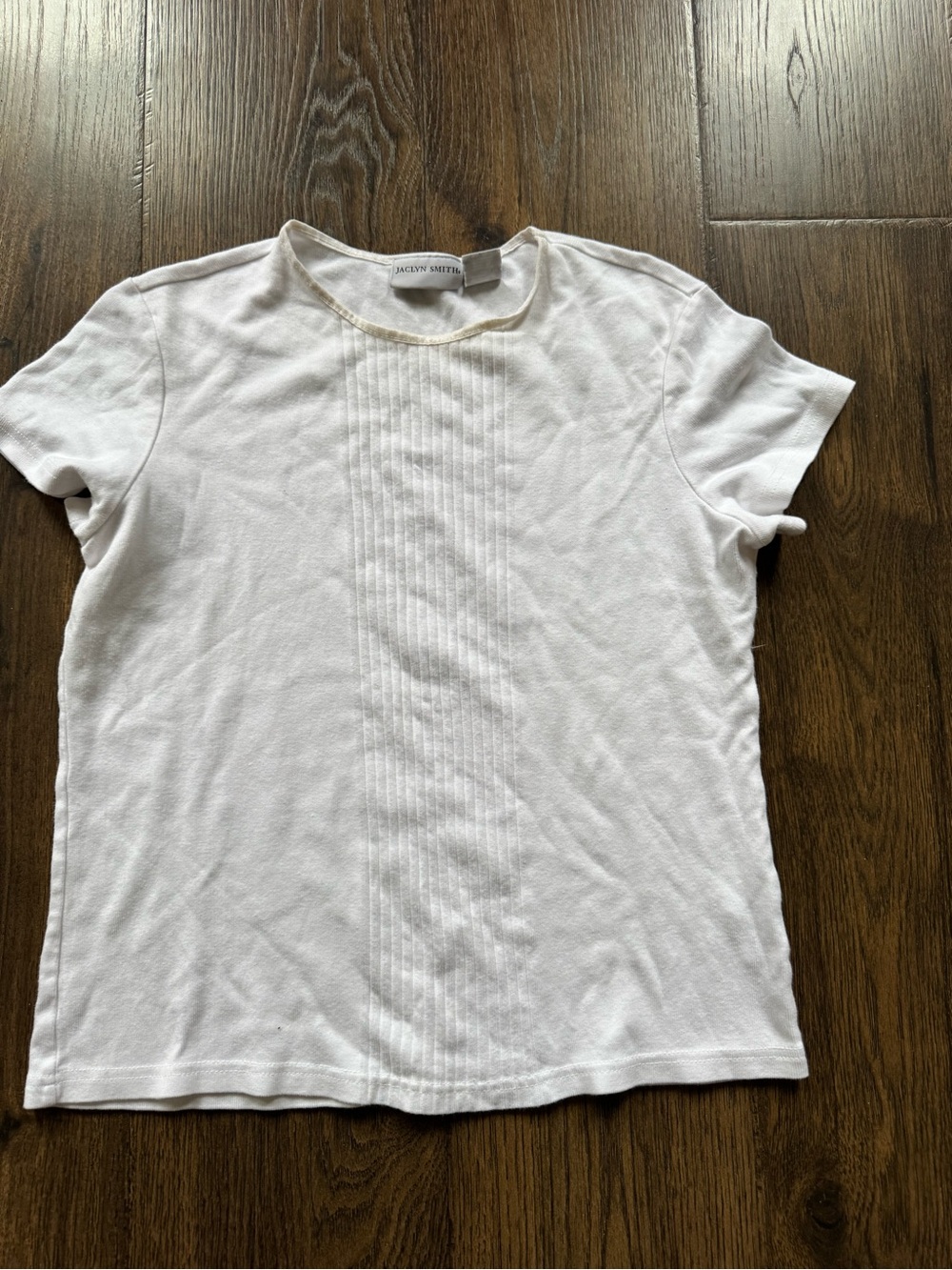 Jaclyn Smith White Ribbed Tee - Medium